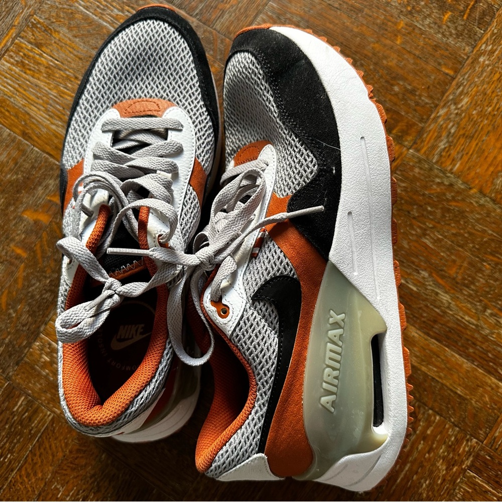 Nike Air Max Mesh Sneakers in Black, White, and Orange, Texas AM